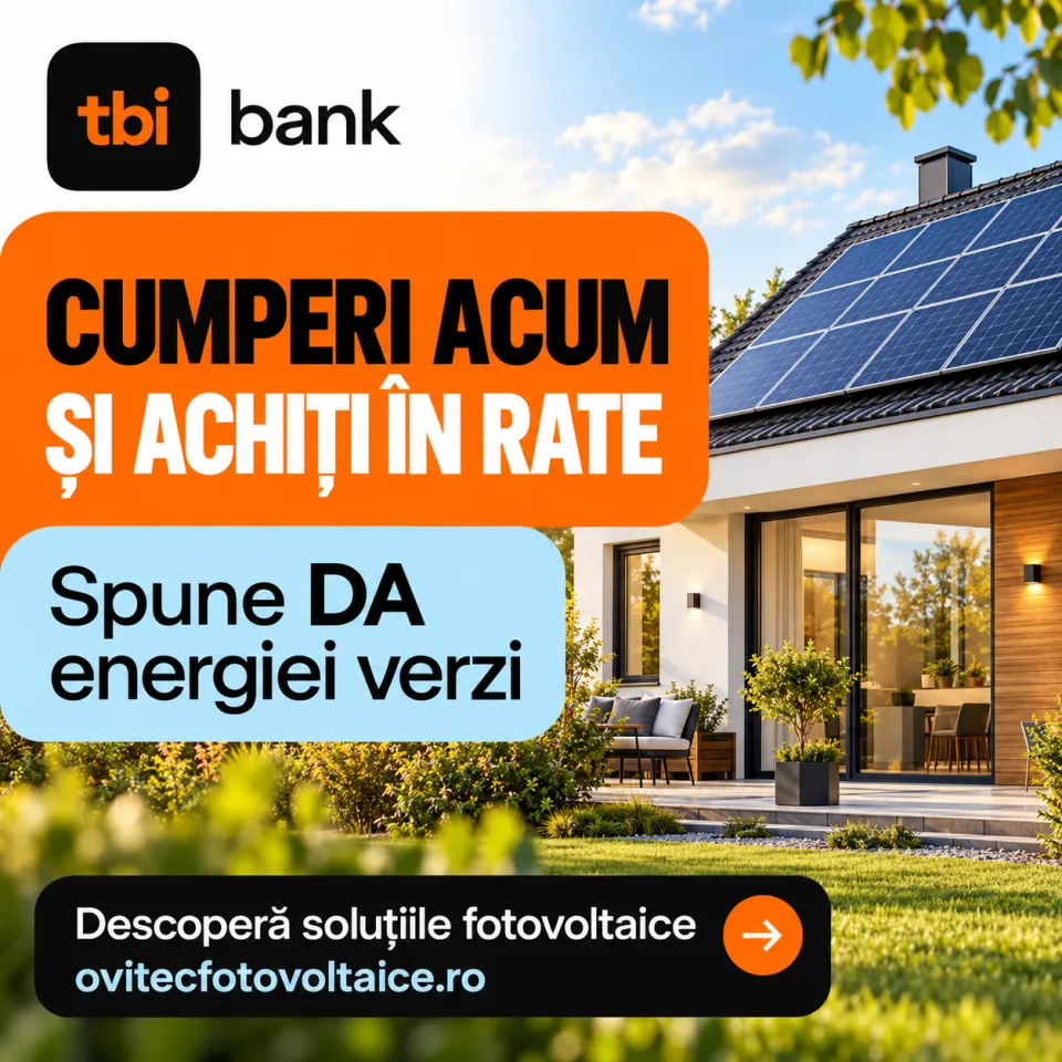 Cumperi acum si achiti in 6 rate egale fara dobanda, doar 240lei comision de analiza dosar.