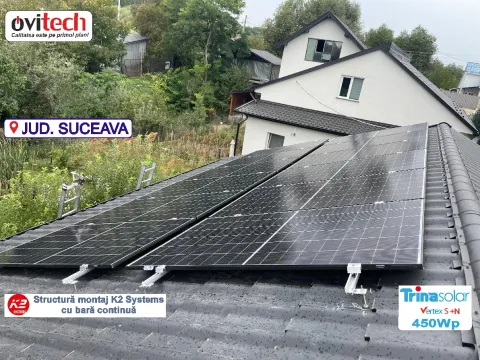 Montaj sistem fotovoltaic trifazat Sungrow 8 kW, jud. Iași — fotografia 7