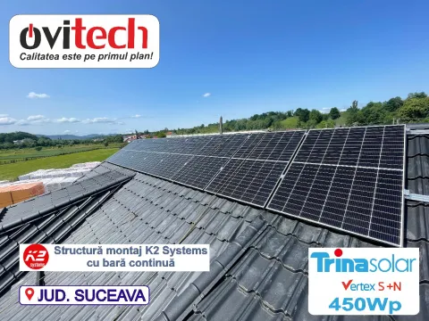 Montaj sistem fotovoltaic trifazat Sungrow 8 kW, jud. Iași — fotografia 8