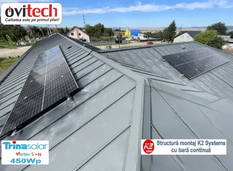 Montaj sistem fotovoltaic trifazat Sungrow 8 kW, jud. Iași — fotografia 3