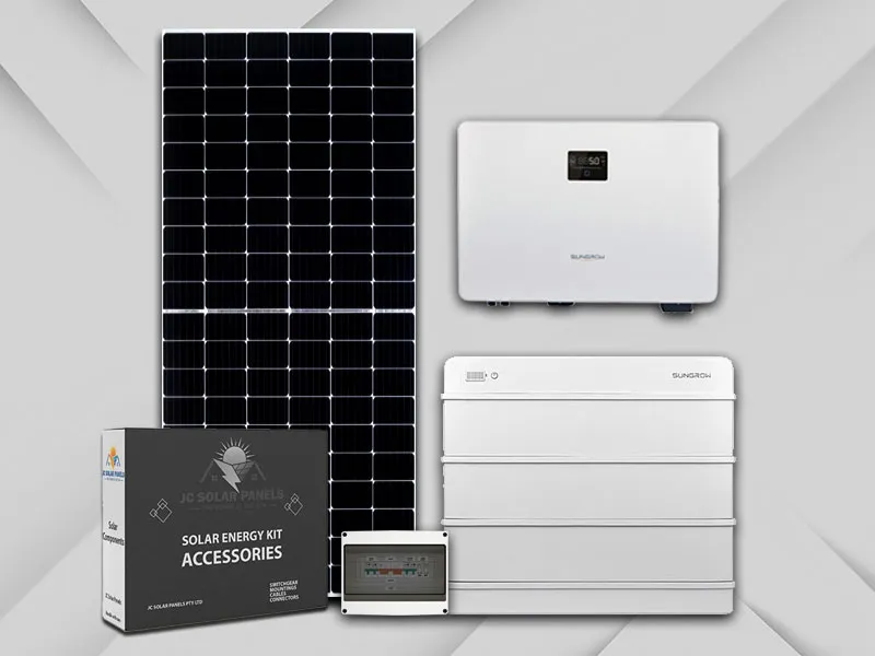 Pachet Sungrow: invertor hibrid, baterie de înaltă tensiune și panouri fotovoltaice